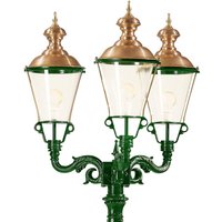K.S. Verlichting Three-bulb lamp post Parijs, green