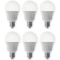 Ampoule LED Lindby, lot de 6, E27, 8,5 W, mat, 3.000 K