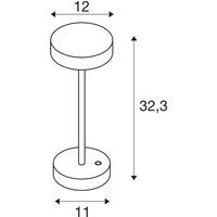 SLV LED rechargeable lamp Vinolina, rust, CCT, aluminium, height 32.3 cm