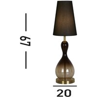 Searchlight Lampe de table Marakesh noir/gris fumé hauteur 67 cm textile/verre