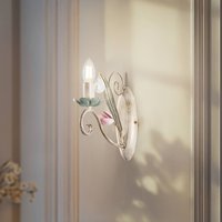 Luminex Florina wall light with floral decoration, 1-bulb