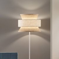 Luce Ambiente Design Gazebo floor lamp, natural/beige, height 147 cm, rattan/fabric