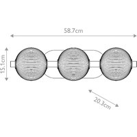 Quintiesse PALMAS LED wall lamp, gold/smoke grey, width 59 cm, 3-bulb, IP44