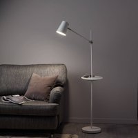 Markslöjd Linear floor lamp with USB charging station, white