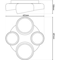 Näve LED-taklampa Eliora, 4 lampor., vit, CCT, fjärrkontroll