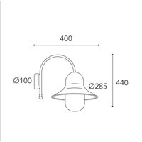 Moretti Luce Outdoor wall lamp Campanula 2091 antique brass depth 40 cm IP44