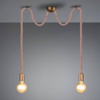 Trio Lighting Rope pendant lamp with a decorative rope, 2-bulb