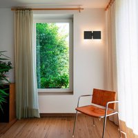 Wever & Ducré Lighting WEVER & DUCRÉ CG Square wall lamp, black, width 21 cm, 2-bulb