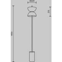 Maytoni LED floor lamp Kyoto, grey, height 145 cm, marble