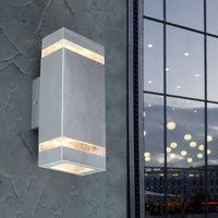 LUTEC Focus outdoor wall light, stainless steel