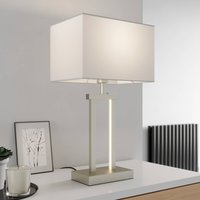 Lindby table lamp Sigurd, white, fabric, height 54cm, E27