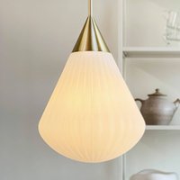 Dyberg Larsen Balloon hanging light, Ø 33 cm, white/brass