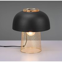Reality Leuchten Lampe à poser Punch, noire/dorée, Ø 25 cm