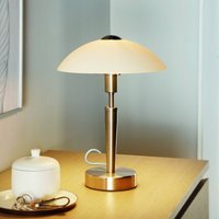 EGLO Solo 1 bedside table lamp, nickel, white