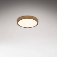 Briloner Plafonnier LED Runa Wood aspect bois 3.000 K Ø28cm