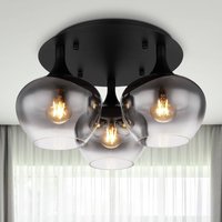 Globo Maxy ceiling light, Ø 45 cm, smoke grey, glass, 3-bulb.