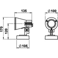 Albert Leuchten Spot mural extérieur 639, blanc, orientable et inclinable