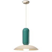 Ferroluce Pau pendellampa, kräm/turkos