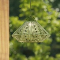 Lindby LED-solcellslampa Austas, grön, Ø 50 cm, USB, IP54