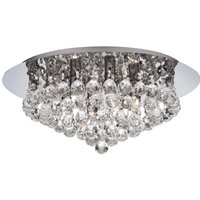 Searchlight Plafonnier Hanna chromé billes cristal verre 45 cm