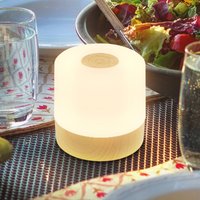 B.K. Licht Cita LED rechargeable table lamp, wood effect, USB-C, 2,700 K, dimmer