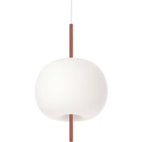 kdln Kushi hanging light, copper-coloured/white, Ø 16 cm, glass