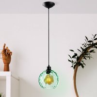 Opviq Pendellampa Benek, grön, glas, Ø 20 cm, E27