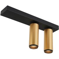 LOOM DESIGN LED ceiling spotlight X-Beam, 2-bulb, black/gold