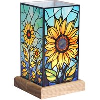 Wagner Life LED-bordslampa Art Light Solros, träsockel, akryl färgglad