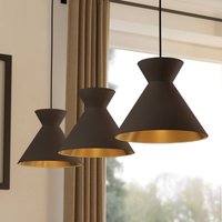 EGLO Pendellampa Nastasia cappuccino/mässing 3-ljus