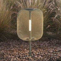 Lucande Faylen LED solar ground spike light, sage green, IP65