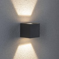 Paulmann Cybo applique d'extérieur LED, 2 700 K, 8 x 8 cm, gris