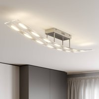 Lindby Plafonnier LED Jarda, verre, 134 cm de long, à intensité variable