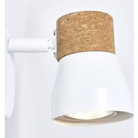 Moka vægspot, bredde 8 cm, hvid/brun, kork/metal