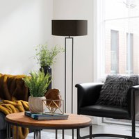 Steinhauer Golvlampa Stang, svart/svart-guld, höjd 160 cm, chintz