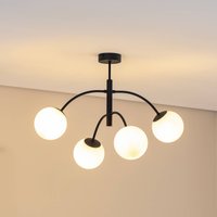 Euluna taklampa Karda, svart, 4 lampor