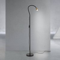 ORION Golvlampa Dotty, mässingsfärgad, höjd 145 cm, flexibel arm, GU10