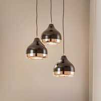 Opviq Hanging light Yildo 6871 3-bulb rondel black/copper