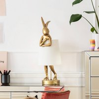 KARE Animal Rabbit table lamp, gold/white, 68 cm, E14