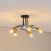 Envostar Joiy ceiling 5-bulb distributed black/wood