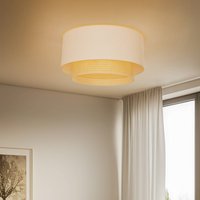 Duolla Boho ceiling light, Ø 60 cm, cream/rattan