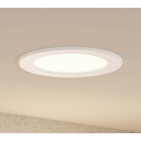 Prios LED-inbyggnadslampa Cadance, vit, 17 cm, CCT, IP44