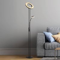 LED-gulvlampe Mother & Child, sort, læselampe, dæmpbar