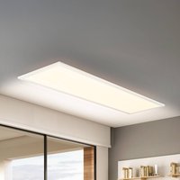 Briloner Piatto CCT LED panel, IP44, 100 x 25 cm, remote control, white