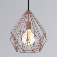 EGLO Carlton pendant light in vintage, copper Ø 31 cm