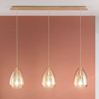 Fabas Luce Hanging light Britton, 3-bulb, amber
