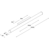 TECNICO by Sforzin Pirgos LED-vägglampa, 200 cm bred, vit, plast