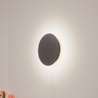 Lindby LED wall light Peetu, Ø 25 cm, slate, dimmable