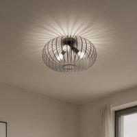 Domiluce Taklampa Globe, kaffe, Ø 51 cm, metall, 3 lampor, E27