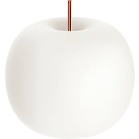 kdln Kushi table lamp, copper/white, Ø 33 cm, glass